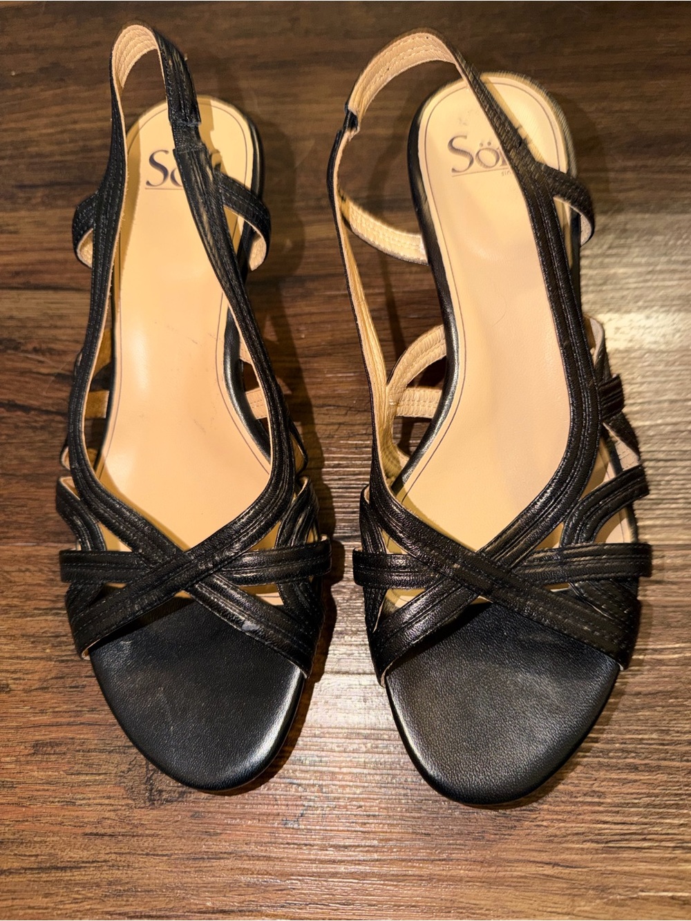 Sofft Black Strappy Slingback Sandals size 9